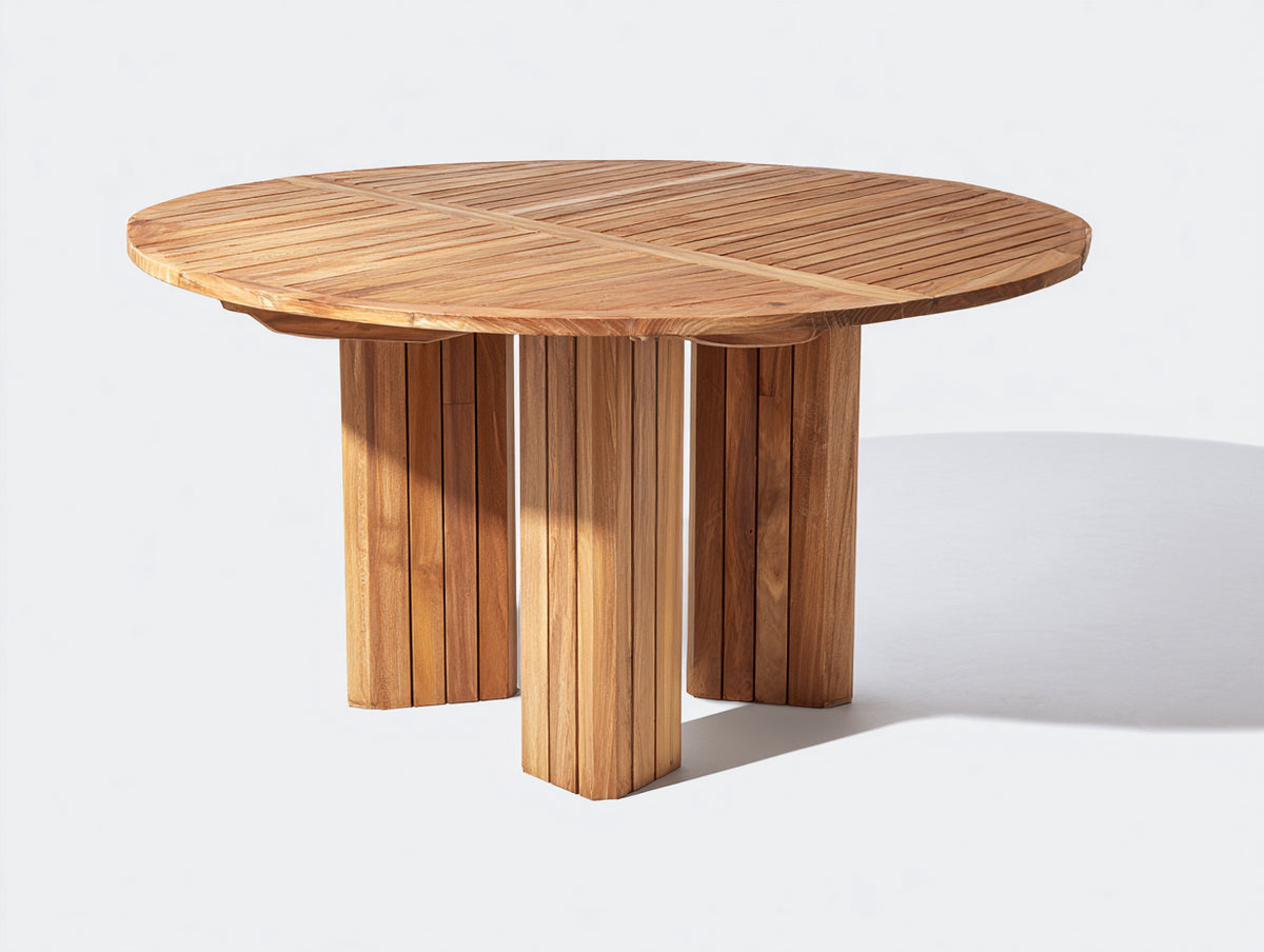 Table de jardin - Teck - 180 x 180 x 75 cm - Naturel - Style contemporain