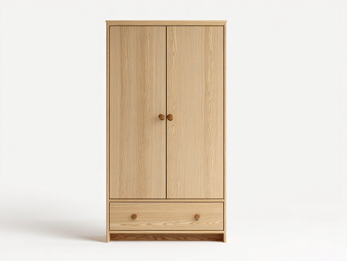 Armoire - Bois - 90 x 50 x 180 cm - Bois clair - Style scandinave