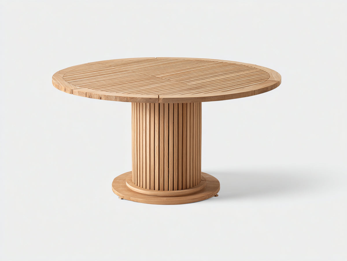 Table de jardin - Teck - 140 x 140 x 75 cm - Naturel - Style contemporain