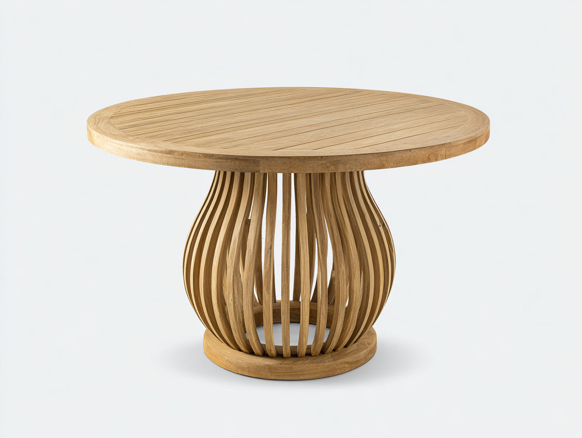 Table de jardin - Teck - 150 x 150 x 75 cm - Naturel - Style contemporain