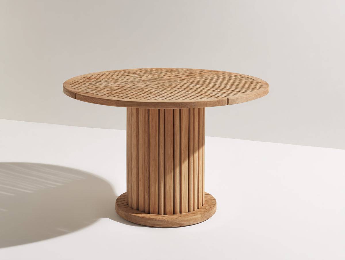 Table de jardin - Teck - 130 x 130 x 75 cm - Naturel - Style contemporain