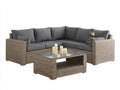 Canapé de jardin - Résine tressée-Tissu - 248 x 248 x 78 cm - Gris anthracite-Taupe - Style contemporain