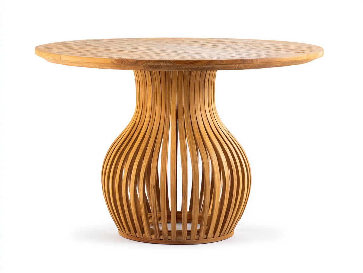 Table de jardin - Teck - 140 x 140 x 75 cm - Naturel - Style contemporain
