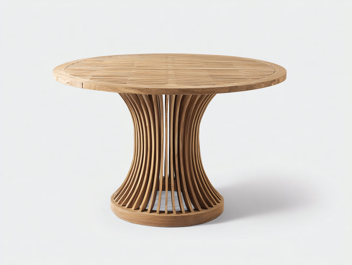 Table de jardin - Teck - 130 x 130 x 75 cm - Naturel - Style contemporain