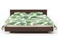 Lit double - Bois - 220 x 180 x 95 cm - Marron foncé - Style moderne minimaliste
