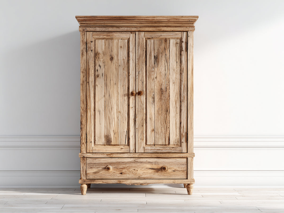 Armoire - Bois - 100 x 50 x 180 cm - Bois naturel - Style vintage