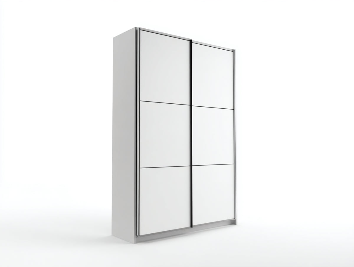 Armoire - Bois - 160 x 60 x 200 cm - Blanc - Style moderne