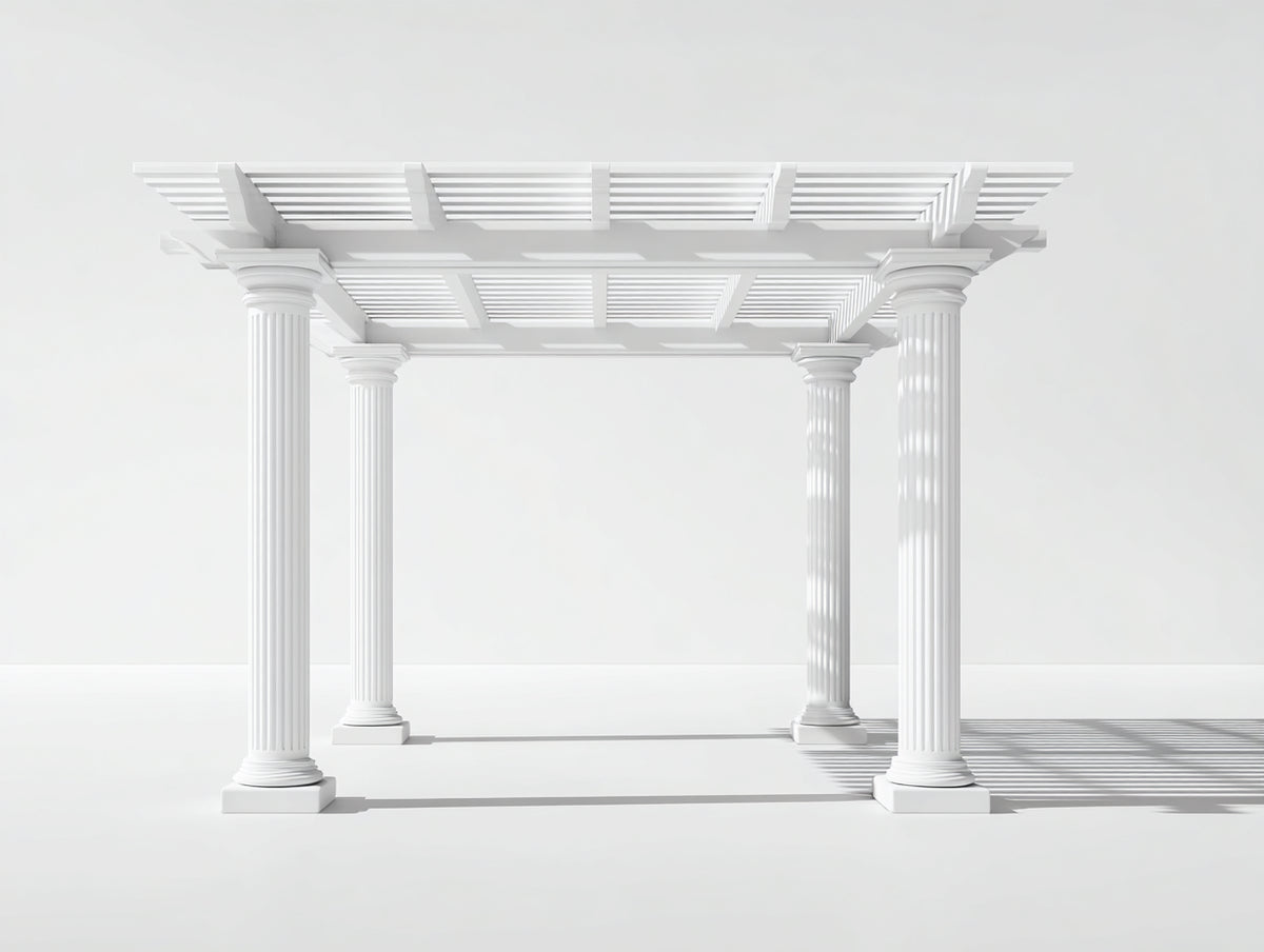Tonnelle de jardin - Métal - 300 x 300 x 270 cm - Blanc - Style classique