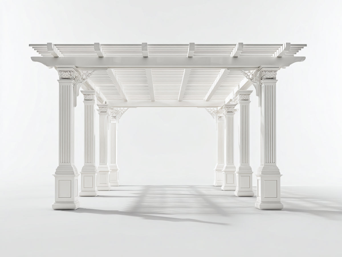 Tonnelle de jardin - Métal - 500 x 400 x 300 cm - Blanc - Style classique ornemental