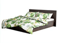 Lit double - Bois - 220 x 180 x 95 cm - Marron foncé - Style moderne minimaliste