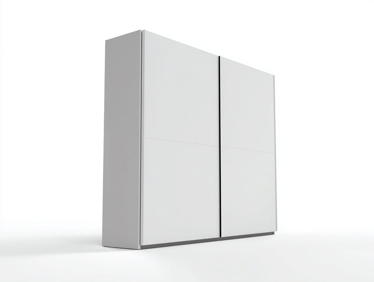 Armoire - Bois - 180 x 60 x 200 cm - Blanc - Style moderne